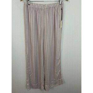 Sneak Peak Pajama Pants Tencel Pink White Stripe Women Large Sleepwear New